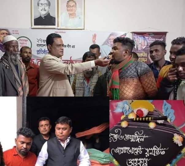 তাহিরপুরে এডভোকেট রনজিত সরকারের জন্মদিন উৎযাপন