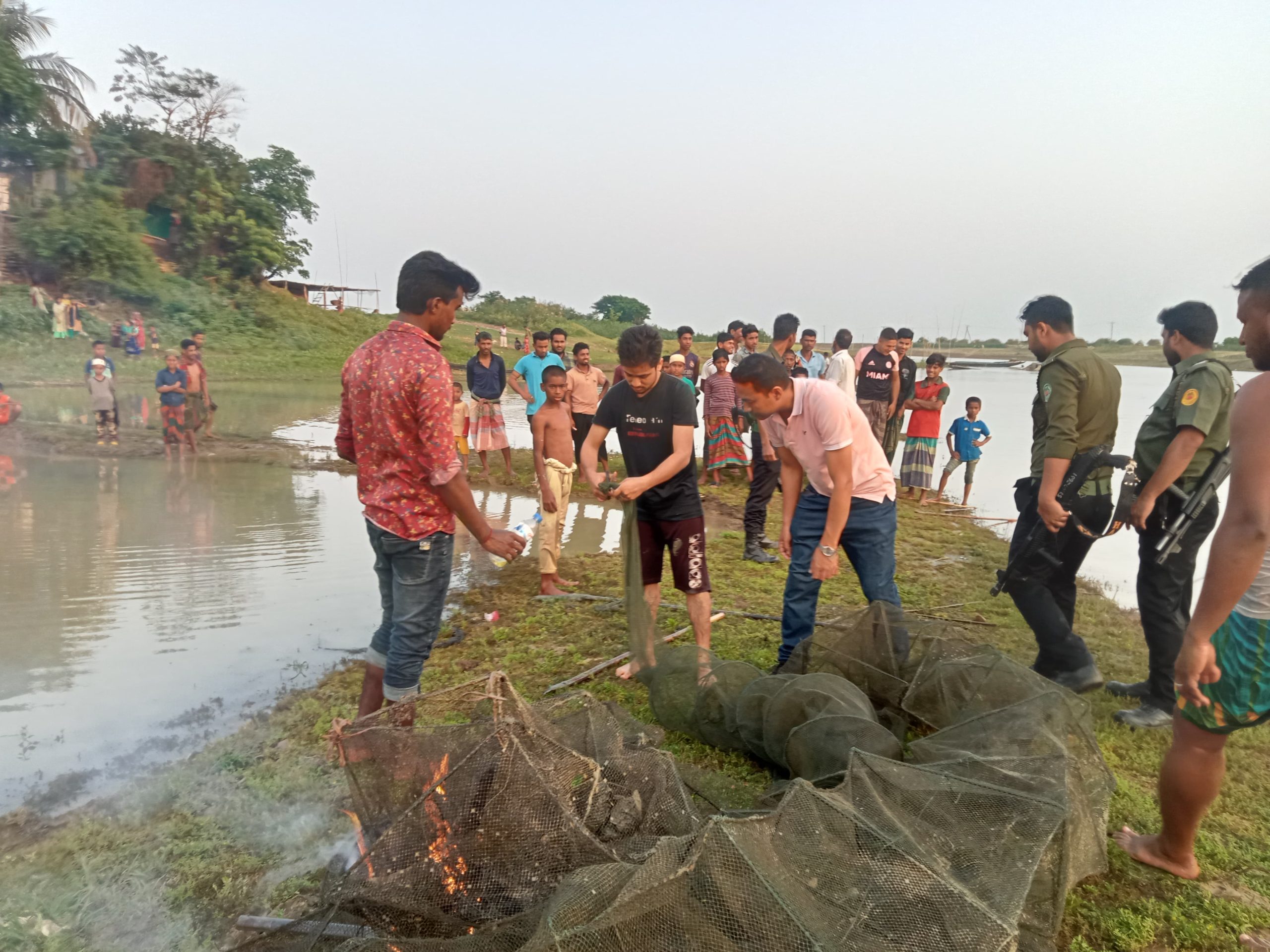 মধ্যনগরে ভ্রাম্যমাণ আদালতে ২ লাখ টাকার জাল জব্দ