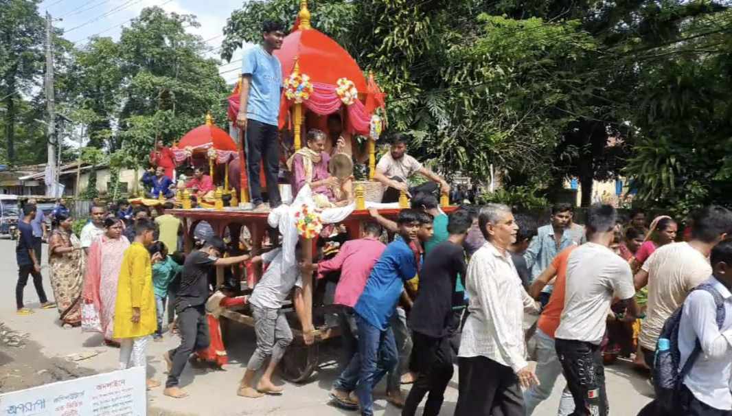 জগন্নাথপুরে সনাতন ধর্মাবলম্বীদের ধর্মীয় অনুষ্ঠান রথযাত্রা অনুষ্ঠিত