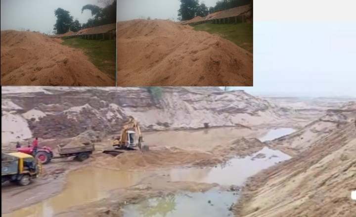 তাহিরপুরে ছড়ার পাড় কাটা খাল বালু খেকুদের তান্ডবে লন্ড-বন্ড ; এযেন দেখার কেউ নেই