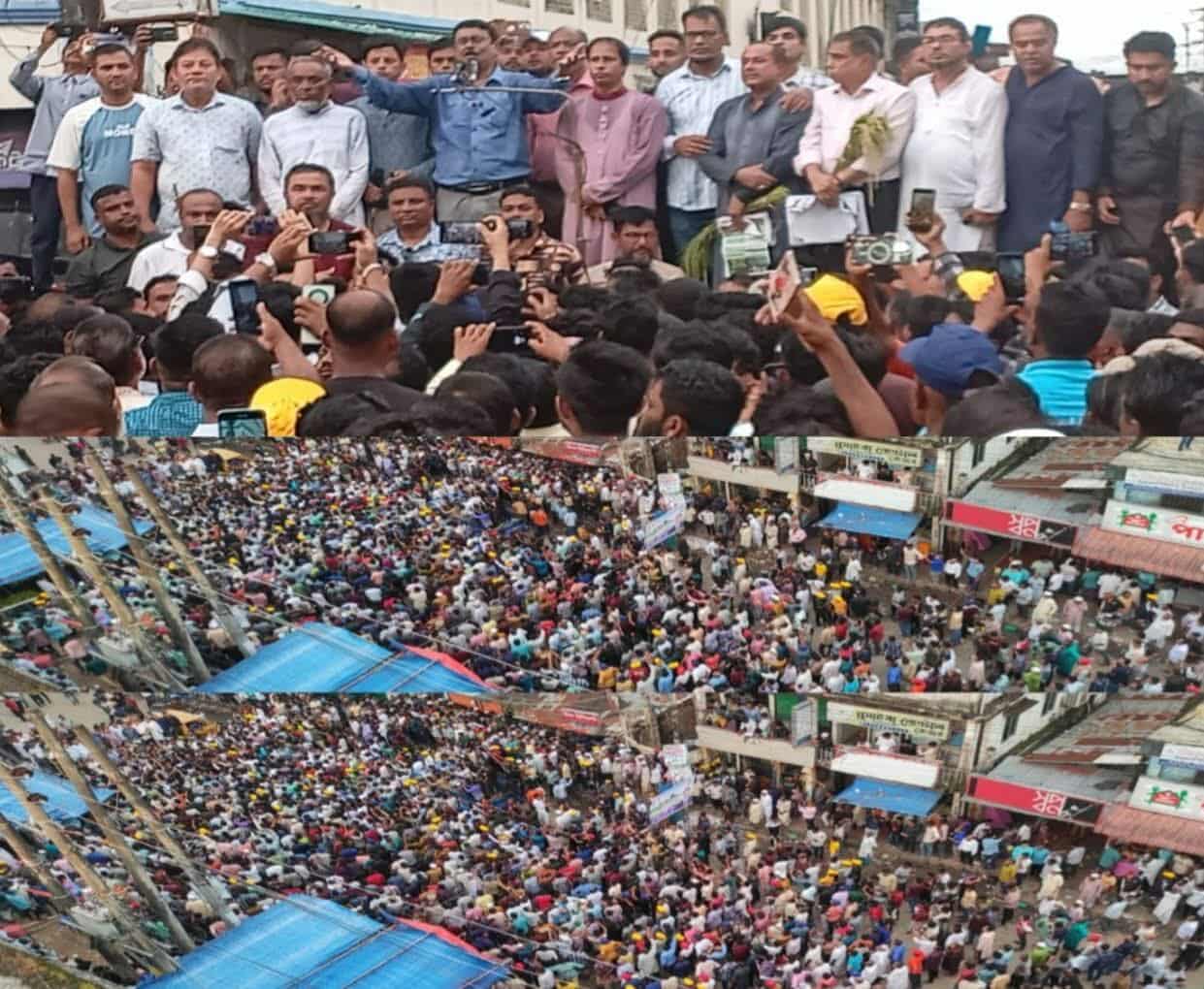 ছাতকে কলিম উদ্দিন আহমেদ মিলনের নেতৃত্বে বিশাল শো-ডাউন, ৩১ দফার লিফলেট বিতরণ ও সমাবেশ