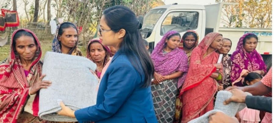 ছাতকে উপজেলা নির্বাহী কর্মকর্তা’র শীতবস্ত্র  বিতরণ