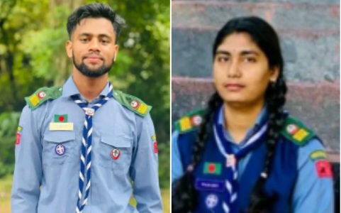এমসি কলেজ রোভার স্কাউটের সভাপতি সামায়ুন, সম্পাদক পূজা